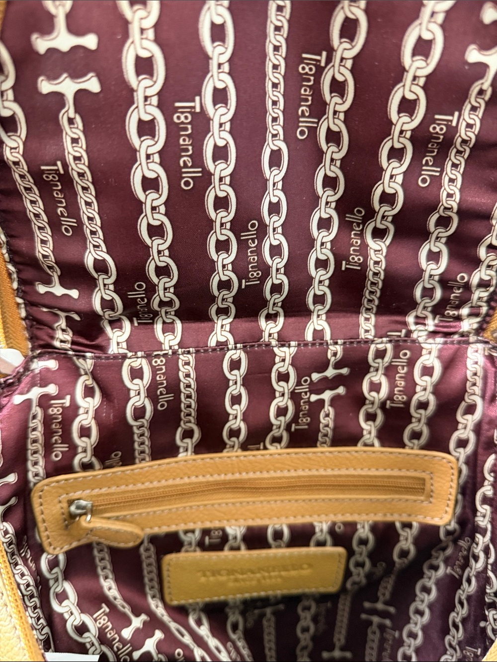 Tignanello Tan Pebble Leather Backpack - Picture 13 of 15